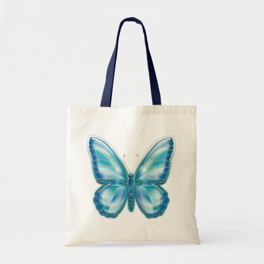 Tote Bag Papillon turquoise (Devant)