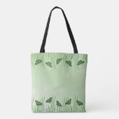 Tote Bag Papillon vert sur vert clair - personnalisable (Dos)