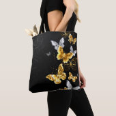 Tote Bag Papillons blancs et dorés (De près)