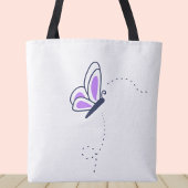 Tote Bag Papillons blancs et violets