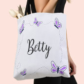 Tote Bag Papillons blancs et violets
