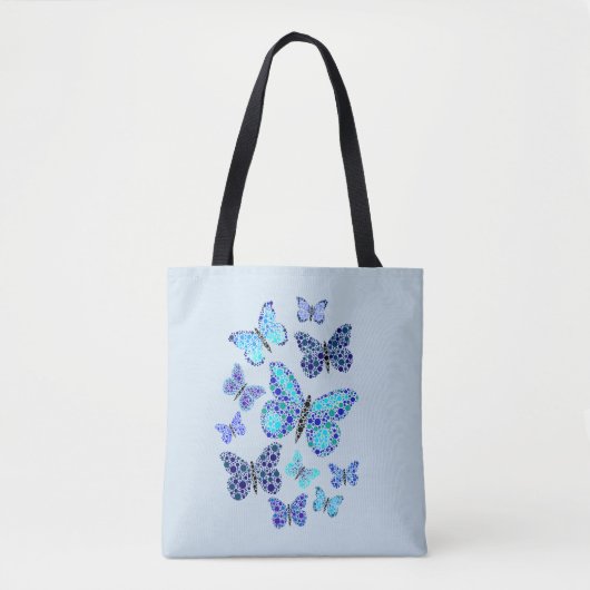 Tote Bag Papillons bleus à points (Devant)