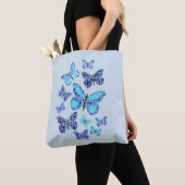Tote Bag Papillons bleus à points (De près)