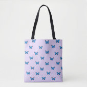 Tote Bag Papillons bleus Blanc (Devant)