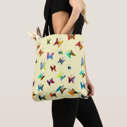 Tote Bag Papillons couleur aquarelle (De près)