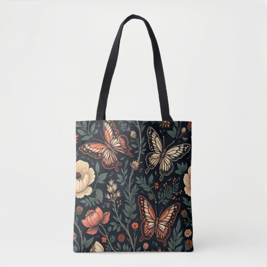 Tote Bag Papillons dans le jardin de minuit (Devant)