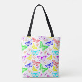 Tote Bag Papillons de couleur arc-en-ciel volant (Dos)
