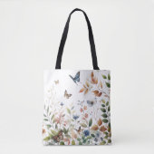 Tote Bag Papillons d'élégance botanique et feuillage (Devant)