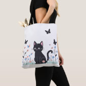 Tote Bag Papillons d'observation des chats noirs (De près)