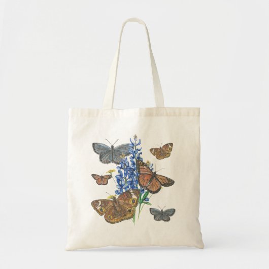 Tote Bag Papillons et Bluebonnets (Devant)