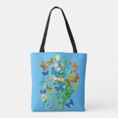Tote Bag Papillons et Fleur sauvage Vintage Botanique (Dos)