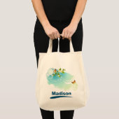 Tote Bag Papillons et fleurs (Devant (produit))