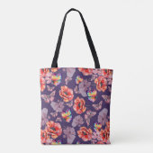 Tote Bag Papillons et fleurs de pavot (Dos)