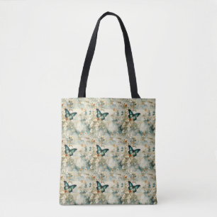 Tote Bag Papillons et fleurs Vintages colorés (6)