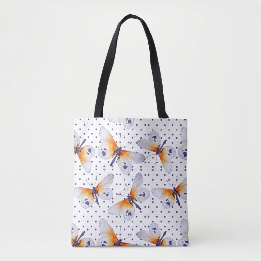 Tote Bag Papillons Et Point Polka (Devant)