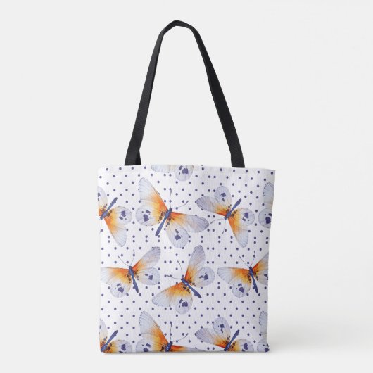 Tote Bag Papillons Et Point Polka (Dos)