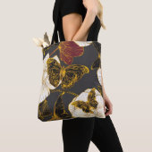 Tote Bag Papillons & Fleurs : Motif Boho de printemps (De près)