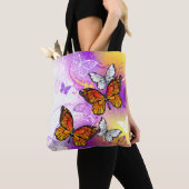 Tote Bag Papillons Monarque sur Arrière - plan pourpre (De près)