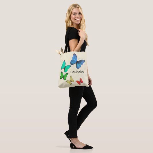 Tote Bag Papillons multicolores (Sur le modèle)