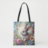 Tote Bag Papillons Pastel Joli Bunny Jardin Floral (Devant)