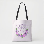 Tote Bag Papillons rose et pourpre (Devant)