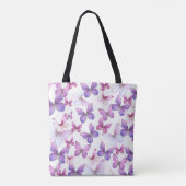 Tote Bag Papillons rose et violet Monogramme personnalisé (Dos)