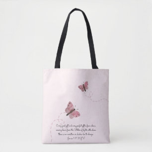 Tote Bag Papillons roses