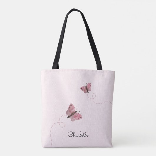 Tote Bag Papillons roses (Dos)
