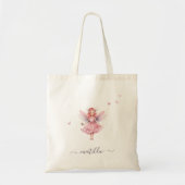 Tote Bag Papillons roses Nom de la fée blanche (Devant)