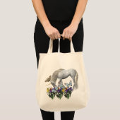 Tote Bag Papillons Unicorne Blanc Fleurs (Devant (produit))