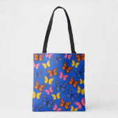 Tote Bag Papillons Vibrants Bleus (Devant)