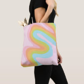 Tote Bag Pâque arc-en-ciel pastel (De près)