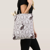 Tote Bag Pâques carreaux marron (De près)
