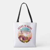 Tote Bag Pâques chrétiennes Pâques Jésus Tombe vide & Croix (Dos)