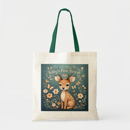 Tote Bag Pâques de bébé animaux de la forêt Bébé Faon Boho (Devant)