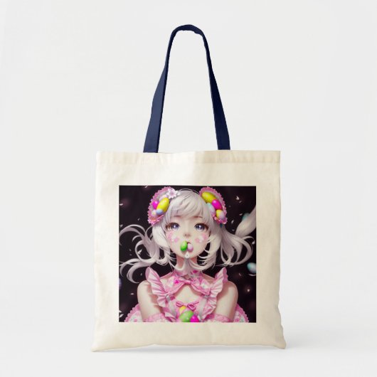 Tote Bag Pâques/printemps Anime fille (Devant)