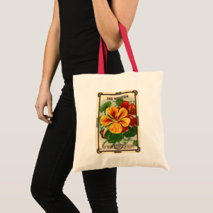 Tote Bag Paquet de semences vintage Art Étiquette, Fleurs d