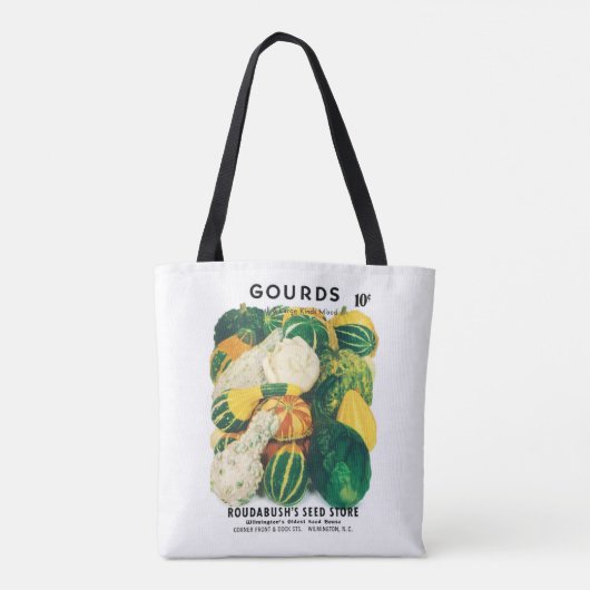 Tote Bag Paquet de semences vintage, Gourdes mixtes (Dos)
