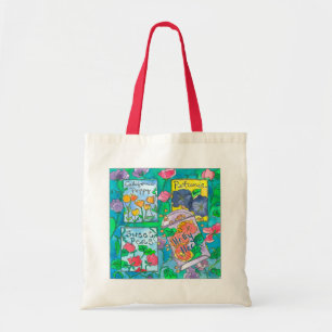 Tote Bag Paquets de semences Pois doux Aquarelle Fleurs
