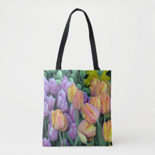 Tote Bag Paquets de tulipes colorés