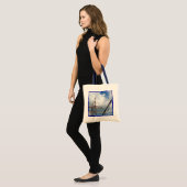 Tote Bag Par le calage avec la frontière bleue (Devant (modèle))