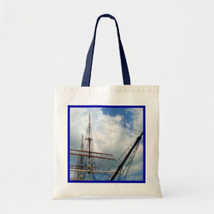 Tote Bag Par le calage avec la frontière bleue