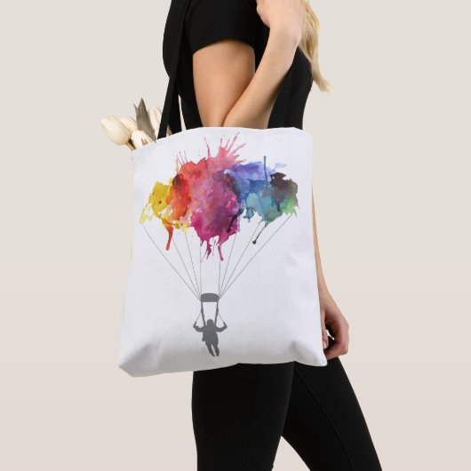 Tote Bag Parachutiste, parachute. Sport de parachutisme. (De près)