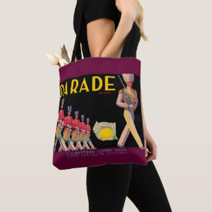 Tote Bag Parade citron crate imprimé étiquette des années 1