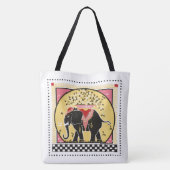 Tote Bag Parade des éléphants en jaune (Dos)