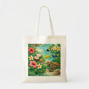 Tote Bag Paradis de plage tropical de Guam Tortue marine