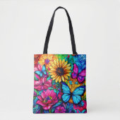 Tote Bag Paradis papillon florissant (Devant)