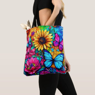 Tote Bag Paradis papillon florissant