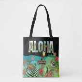 Tote Bag Paradis Tropical Aloha Personnalisé Double Côté (Devant)