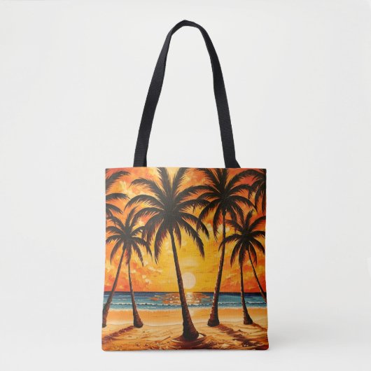 Tote Bag Paradis Tropical Jaune Brun (Devant)